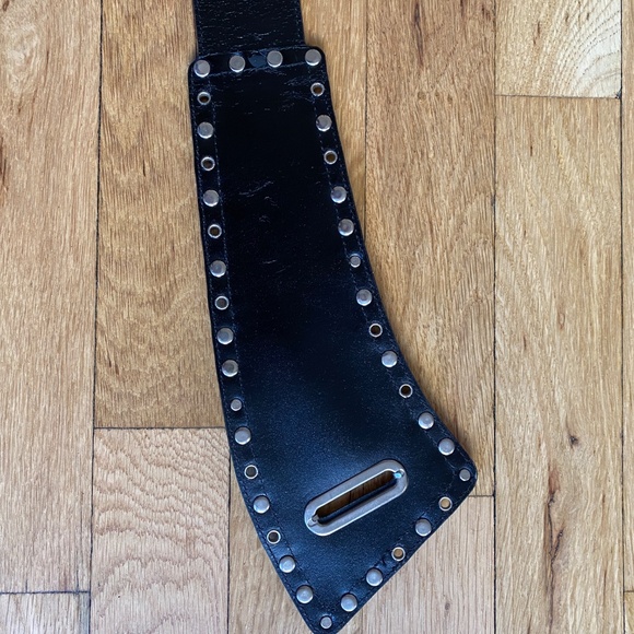 Versace Black Leather Studded Belt | Made in Italy | Size 80 (US 32) main image 5